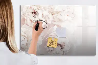 Quadro magnético para escrita estampa de peônias