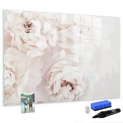 Quadro magnético para escrita estampa de peônias