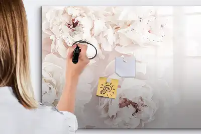 Quadro magnético para escrita estampa de peônias