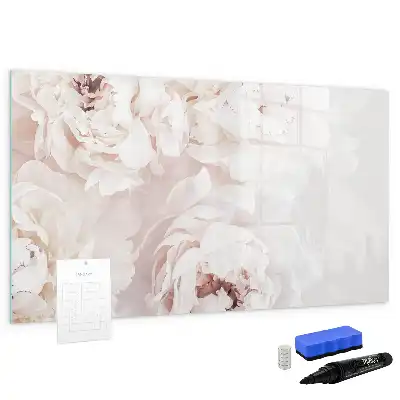 Quadro magnético para escrita estampa de peônias
