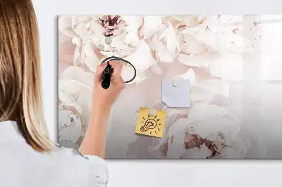 Quadro magnético para escrita estampa de peônias