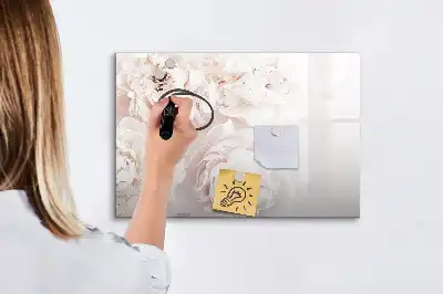 Quadro magnético para escrita estampa de peônias