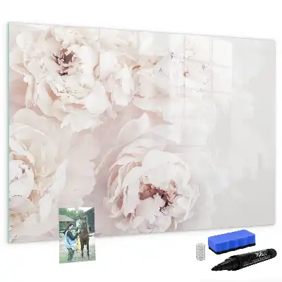 Quadro magnético para escrita estampa de peônias