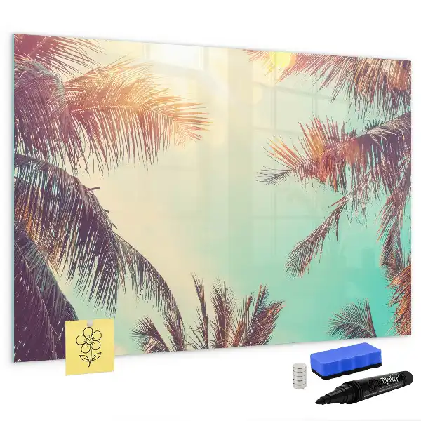Quadro magnético para desenhar estampa palmeiras tropicais