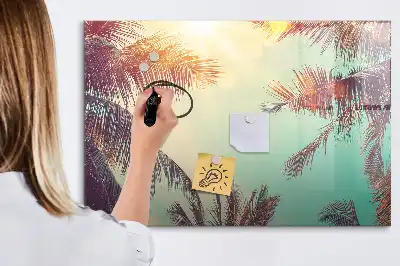 Quadro magnético para desenhar estampa palmeiras tropicais