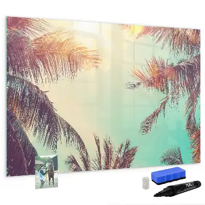 Quadro magnético para desenhar estampa palmeiras tropicais