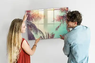 Quadro magnético para desenhar estampa palmeiras tropicais