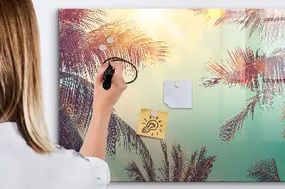 Quadro magnético para desenhar estampa palmeiras tropicais