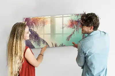 Quadro magnético para desenhar estampa palmeiras tropicais