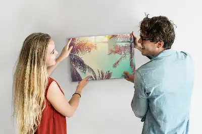 Quadro magnético para desenhar estampa palmeiras tropicais