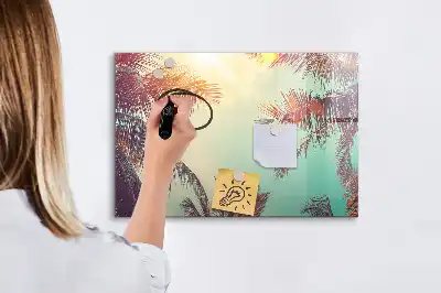 Quadro magnético para desenhar estampa palmeiras tropicais