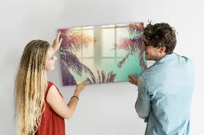 Quadro magnético para desenhar estampa palmeiras tropicais