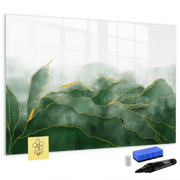 Quadro magnético para escrever estampa de abstração de folha