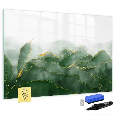 Quadro magnético para escrever estampa de abstração de folha