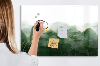 Quadro magnético para escrever estampa de abstração de folha