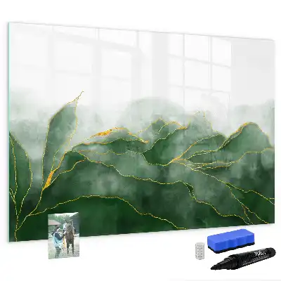 Quadro magnético para escrever estampa de abstração de folha