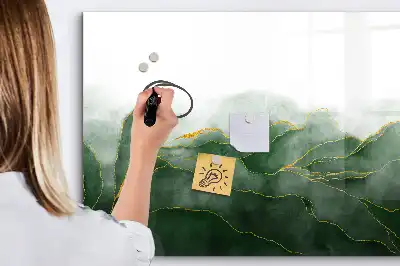 Quadro magnético para escrever estampa de abstração de folha