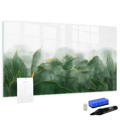 Quadro magnético para escrever estampa de abstração de folha