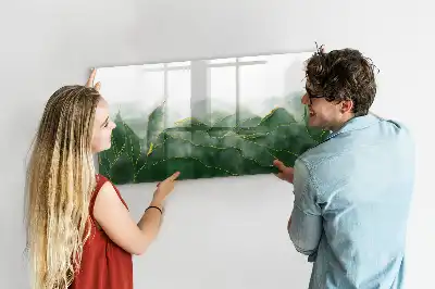 Quadro magnético para escrever estampa de abstração de folha