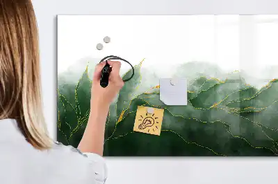 Quadro magnético para escrever estampa de abstração de folha