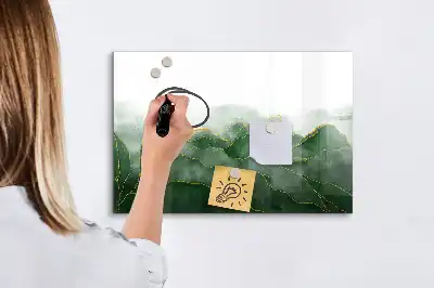 Quadro magnético para escrever estampa de abstração de folha