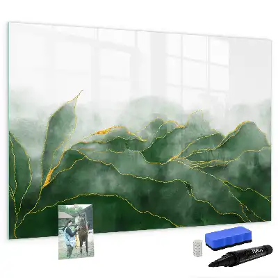 Quadro magnético para escrever estampa de abstração de folha