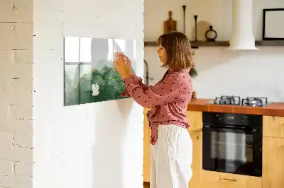 Quadro magnético para escrever estampa de abstração de folha