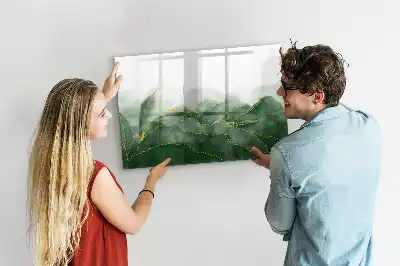 Quadro magnético para escrever estampa de abstração de folha