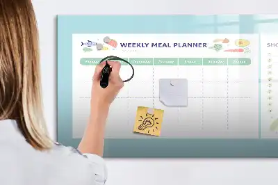 Quadro magnético para desenho planejador de refeições