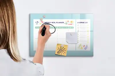 Quadro magnético para desenho planejador de refeições