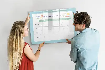 Quadro magnético para escrever planificador de refeições