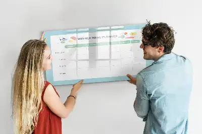 Quadro magnético para escrever planificador de refeições
