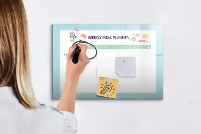 Quadro magnético para escrever planificador de refeições
