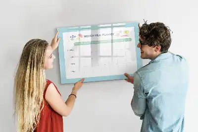 Quadro magnético para escrever planificador de refeições