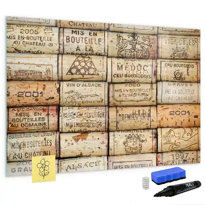 Quadro magnético para escrita pequeno formato para rolhas de vinho