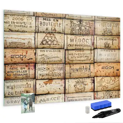 Quadro magnético para escrita pequeno formato para rolhas de vinho