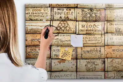 Quadro magnético para escrita pequeno formato para rolhas de vinho