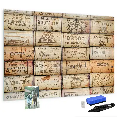 Quadro magnético para escrita pequeno formato para rolhas de vinho