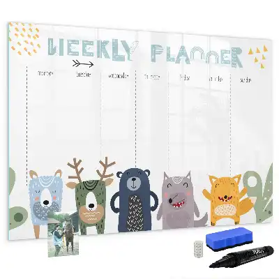 Planner semanal infantil quadro magnético para escrever