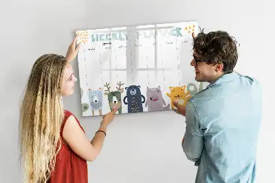 Planner semanal infantil quadro magnético para escrever