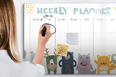 Planner semanal infantil quadro magnético para escrever