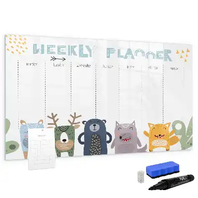 Planner semanal infantil quadro magnético para escrever