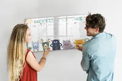 Planner semanal infantil quadro magnético para escrever