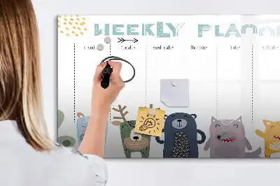 Planner semanal infantil quadro magnético para escrever