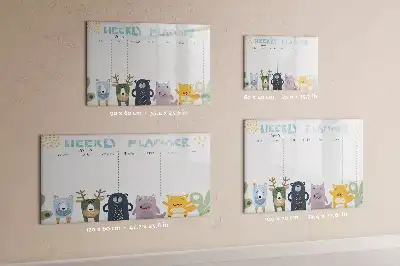 Planner semanal infantil quadro magnético para escrever