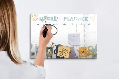 Planner semanal infantil quadro magnético para escrever