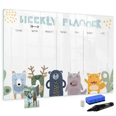 Planner semanal infantil quadro magnético para escrever