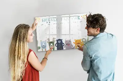 Planner semanal infantil quadro magnético para escrever