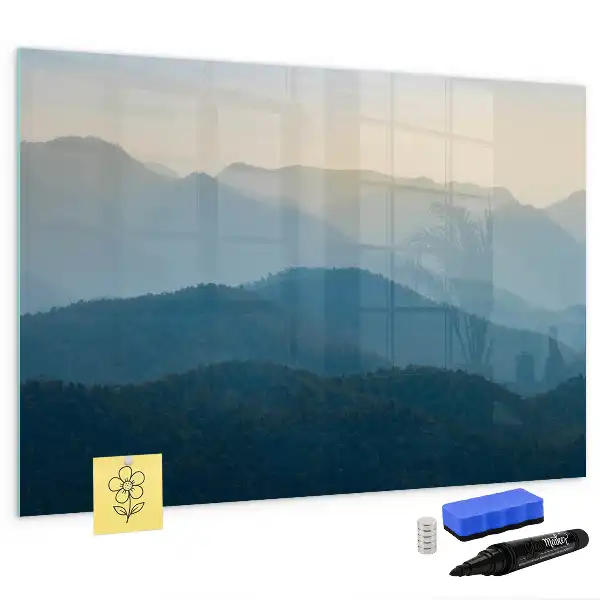 Quadro magnético para escrever abstração de paisagem