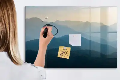 Quadro magnético para escrever abstração de paisagem